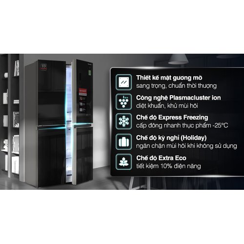 Tủ lạnh Sharp Inverter 401 lít Multi Door SJ-FXP480VG-BK 0